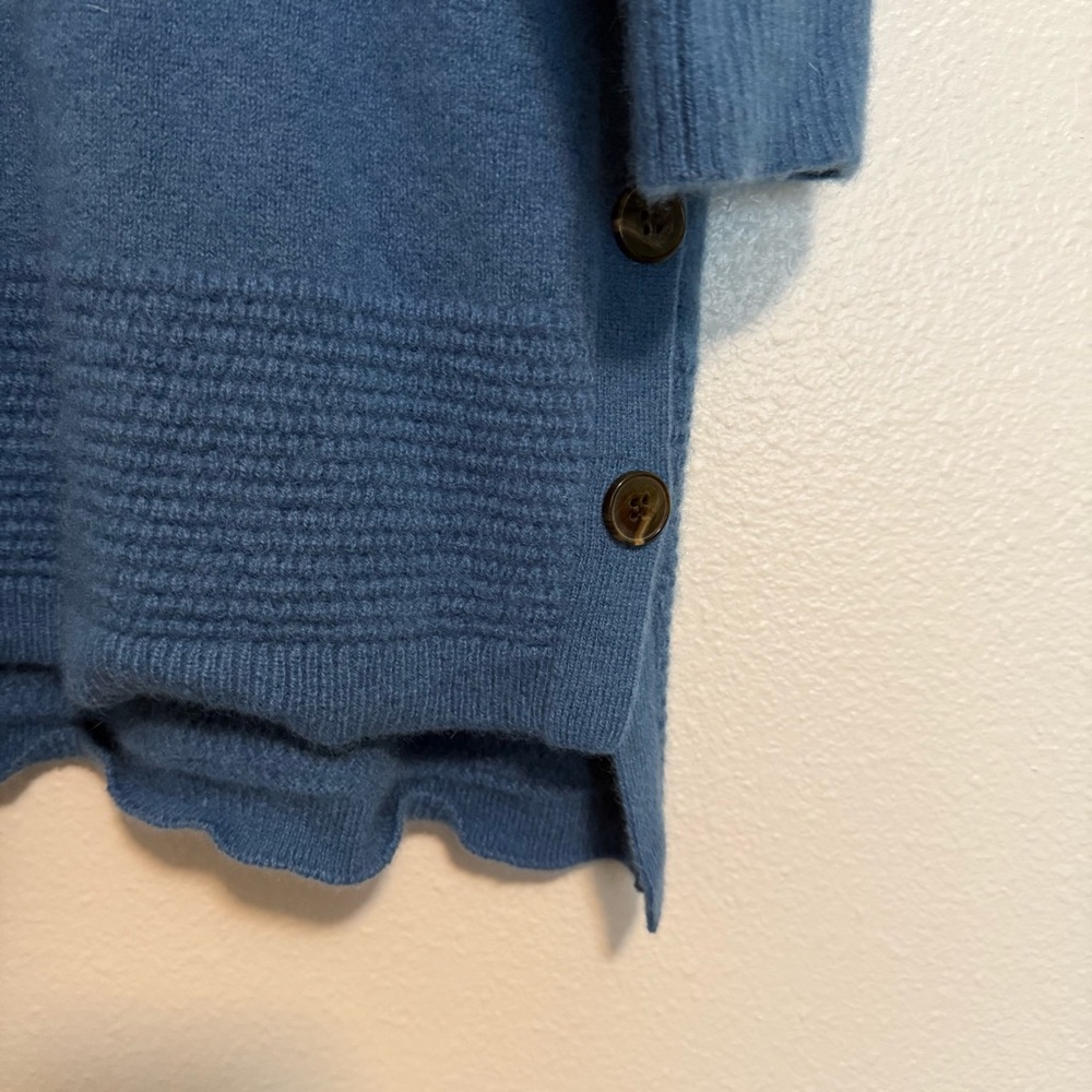 Soft Surroundings - Aisling Cashmere Blue Button Accent Long Sleeve Sweater - 1X - Picture 5 of 10